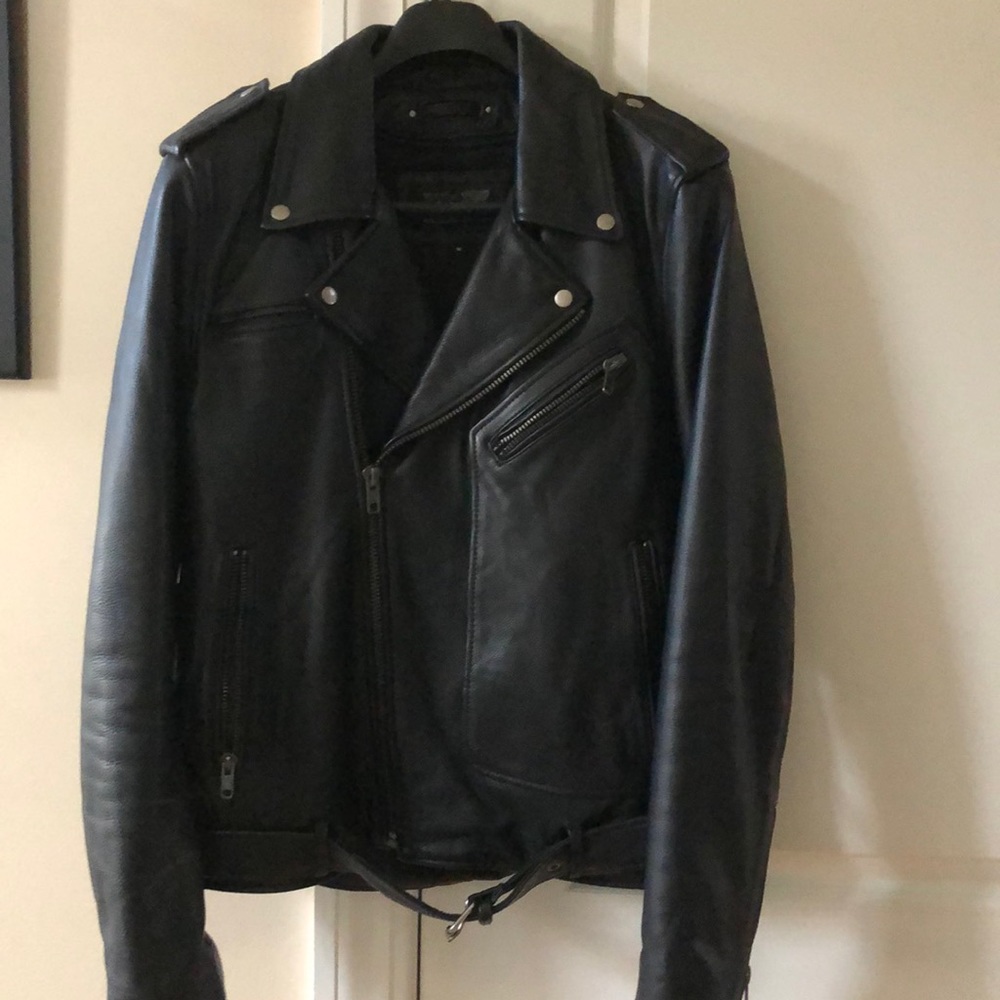 Wilsons Leather Black Biker Jacket - Picture 1 of 16